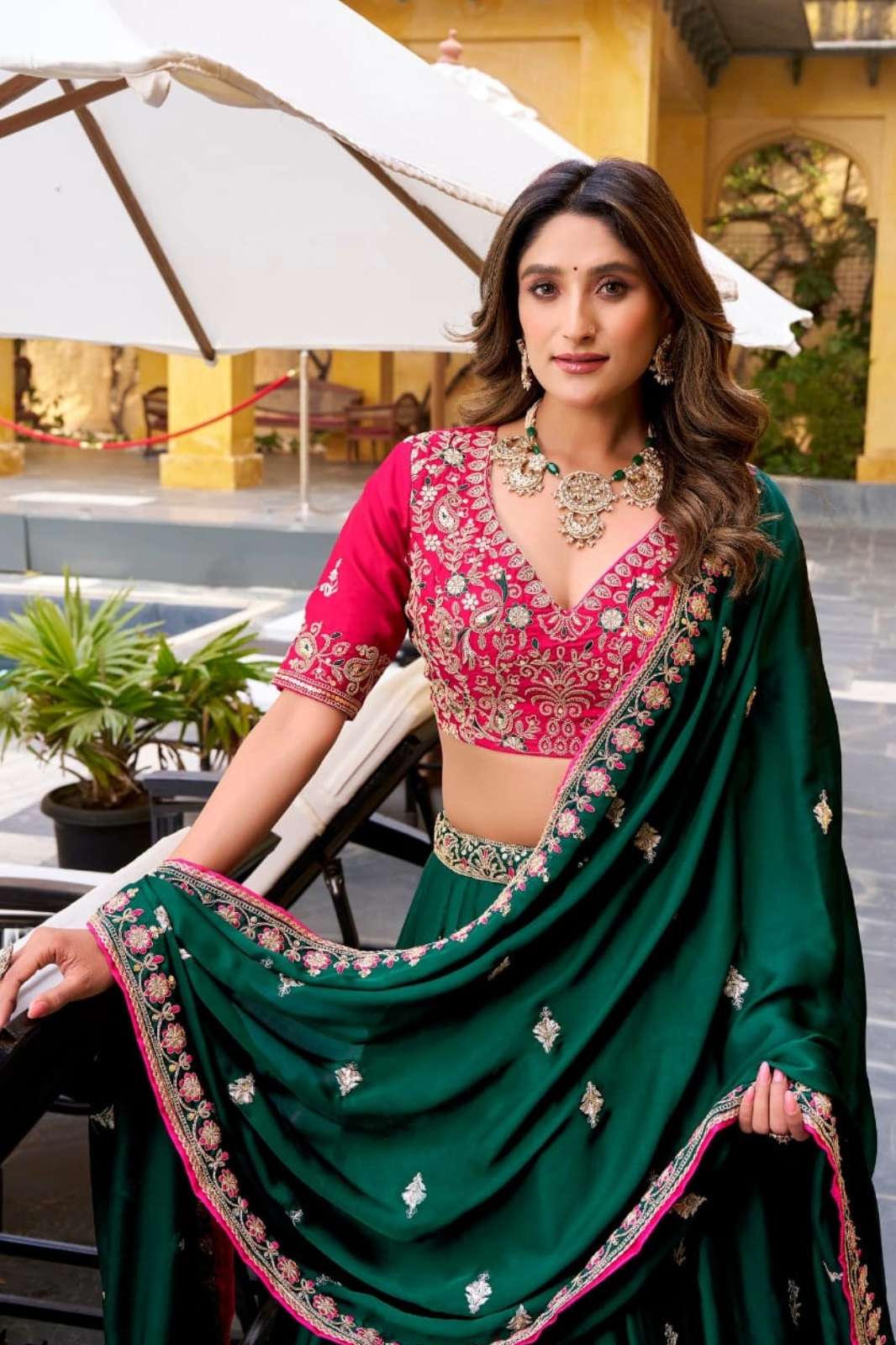 SHRI BALAJI PRESENTS LNB 1449GRN BEAUTIFUL SEQUENCE AND THREAD EMBROIDERED LEHENGA FOR WHOLESELLER 