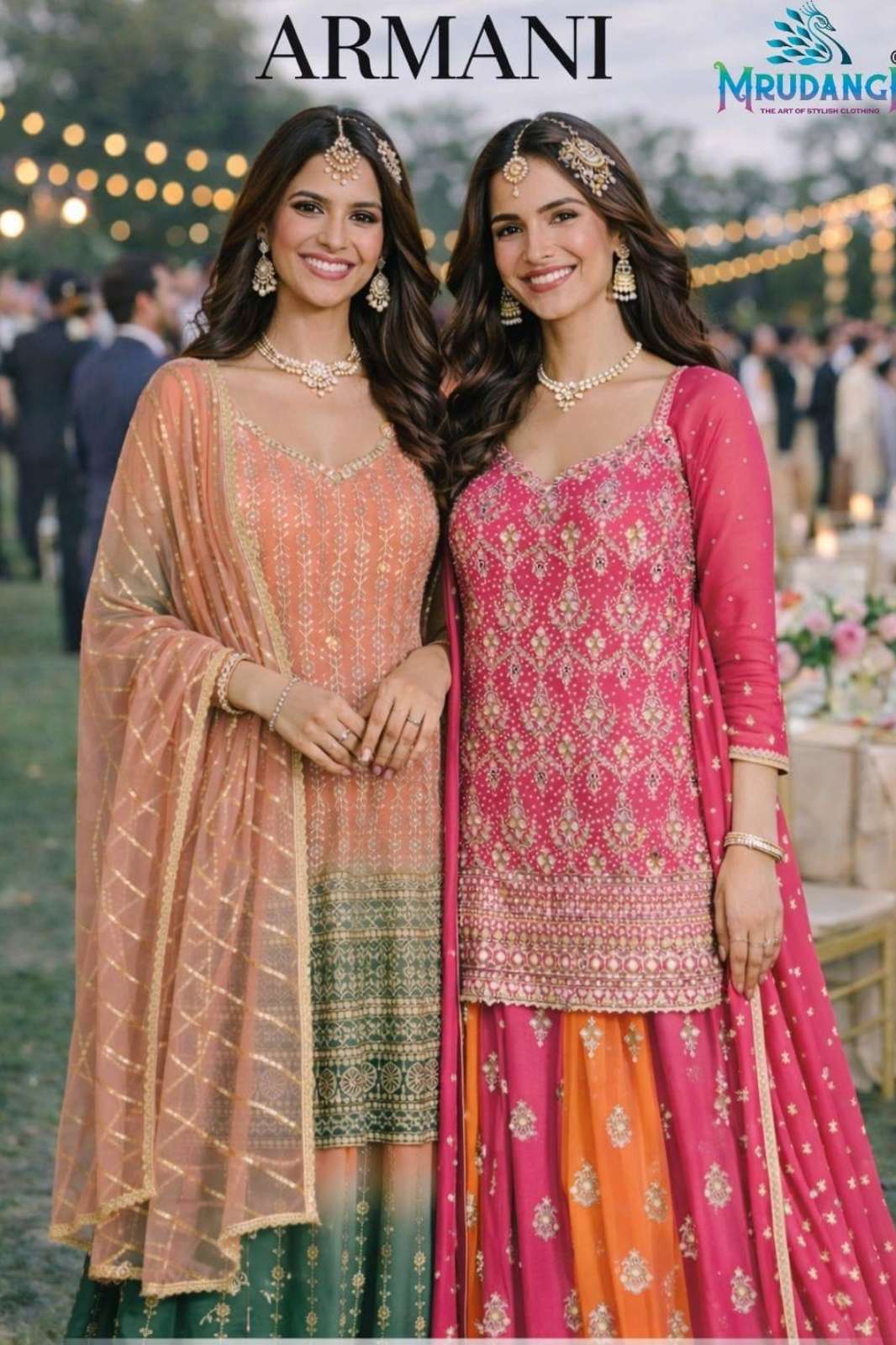 SHRI BALAJI PRESENTS MRUDANG ARMANI PAKISTANI COLLECTION PREMIUM GEORGETTE EMBROIDERED LEHENGA WITH SWAROKSHI WORK  