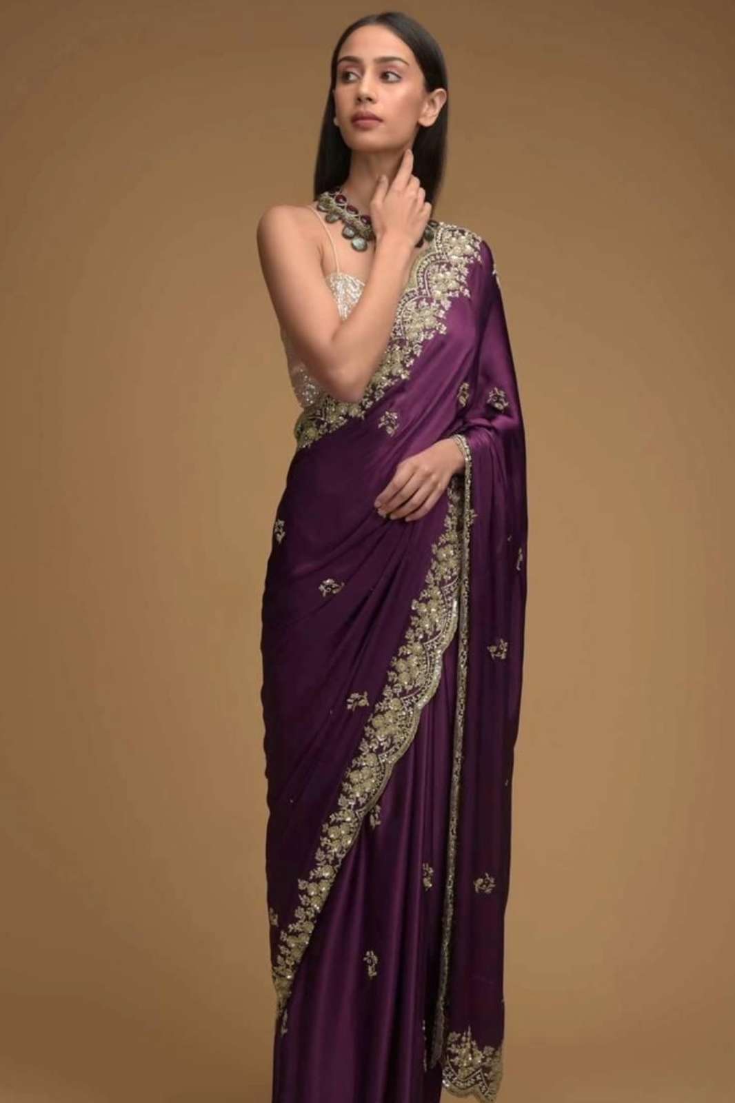 SHRI BALAJI PRESENTS NAVYA THREAD AND SEQUENCES WORK WITH HEAVY EMBROIDERED PREMIUM SILK SAREE