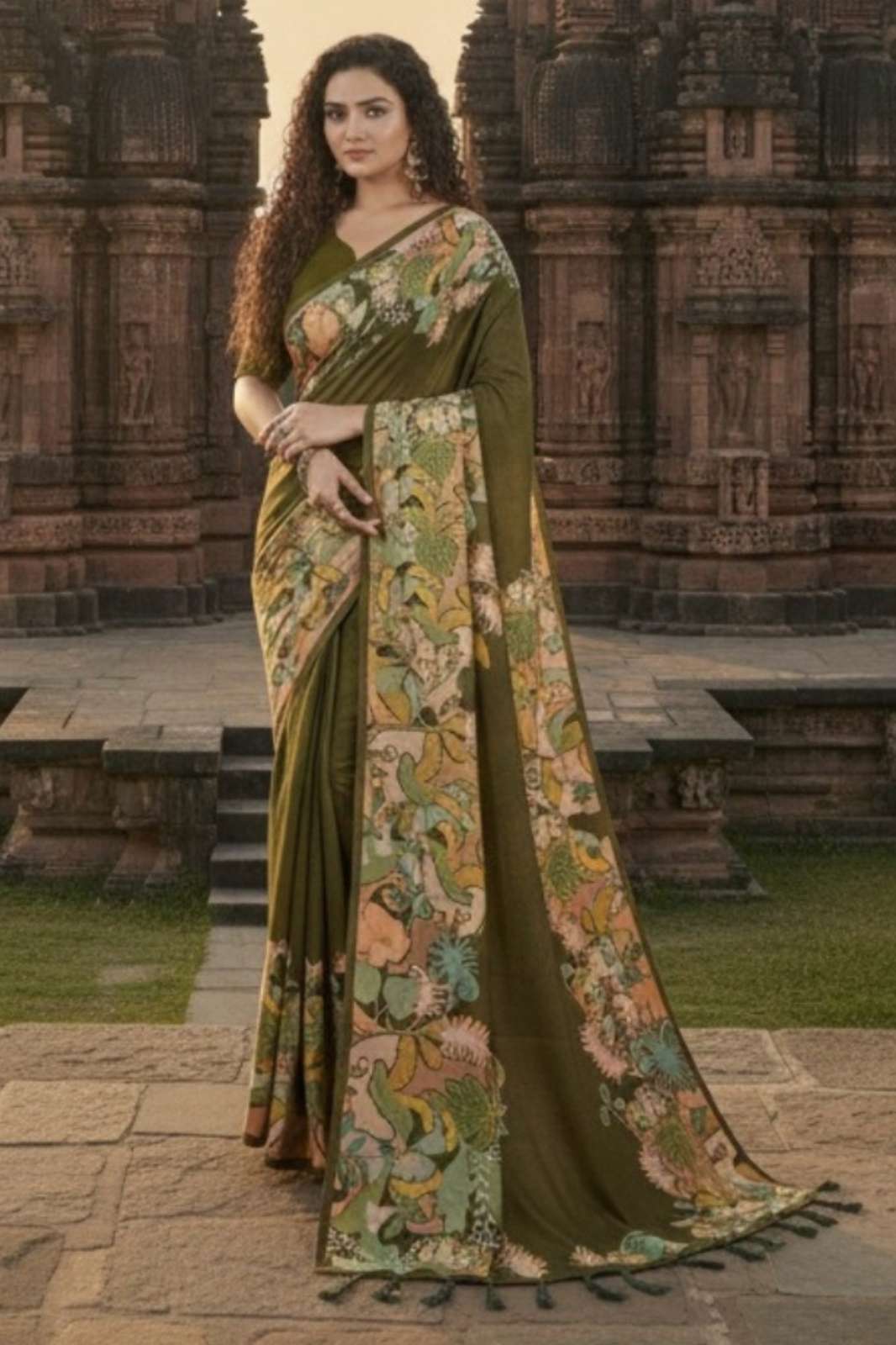 Shri Balaji Presents Puri Premium Digitally Printed Sarees On Silk Crepe For Reseller