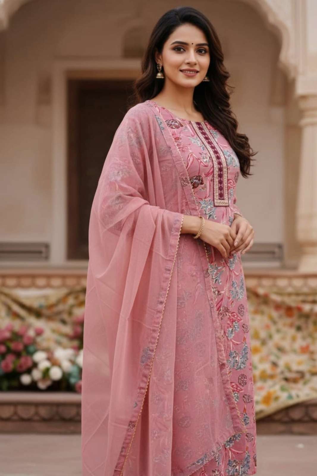 SHRI BALAJI PRESENTS RAYON FABRIC PAKISTANI STYLE READY TO WEAR SUIT COLLECTION 