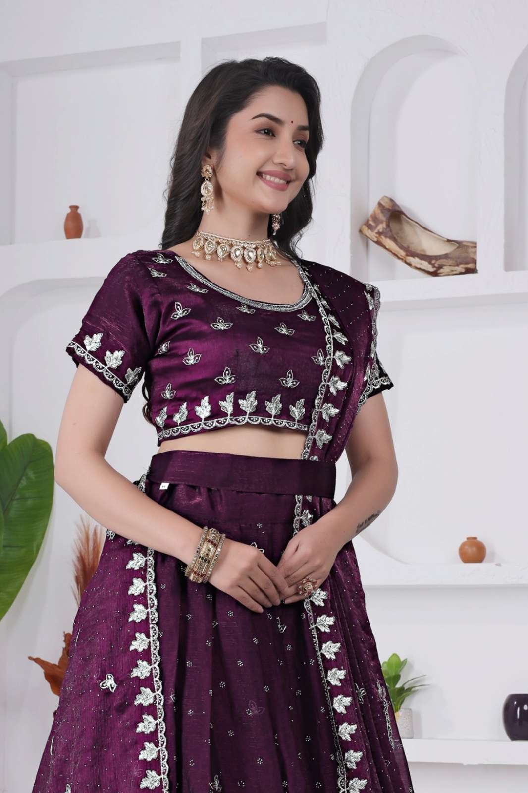 SHRI BALAJI PRESENTS RIDHI HEAVY EMBROIDERY SILK FABRIC PARTY WEAR LEHENGA