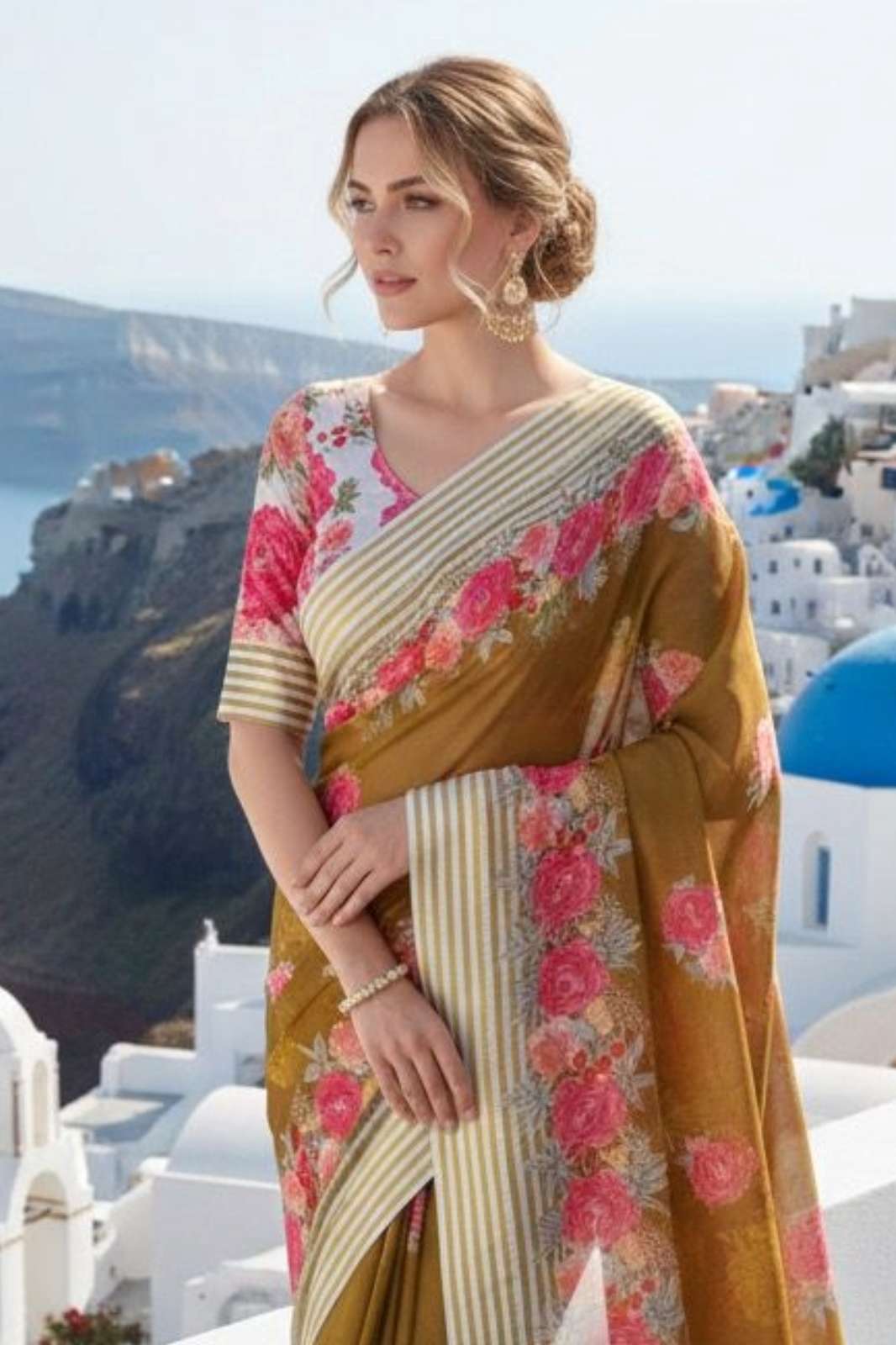 Shri balaji presents Rumee Georgette with Super Soft Georgette Fabric saree with satin border