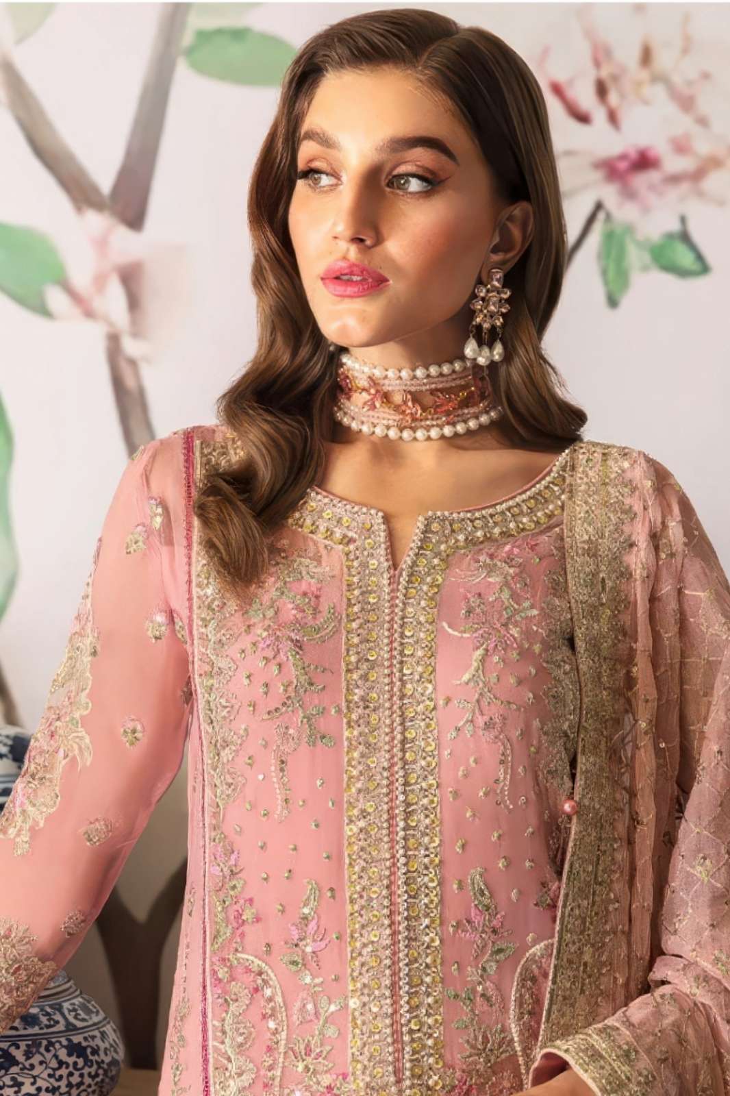 SHRI BALAJI PRESENTS SAJIDA ANAYA VOL 9 BEAUTIFUL EMBROIDERED GEROGETTE PAKISTANI SUIT FOR RESELLER