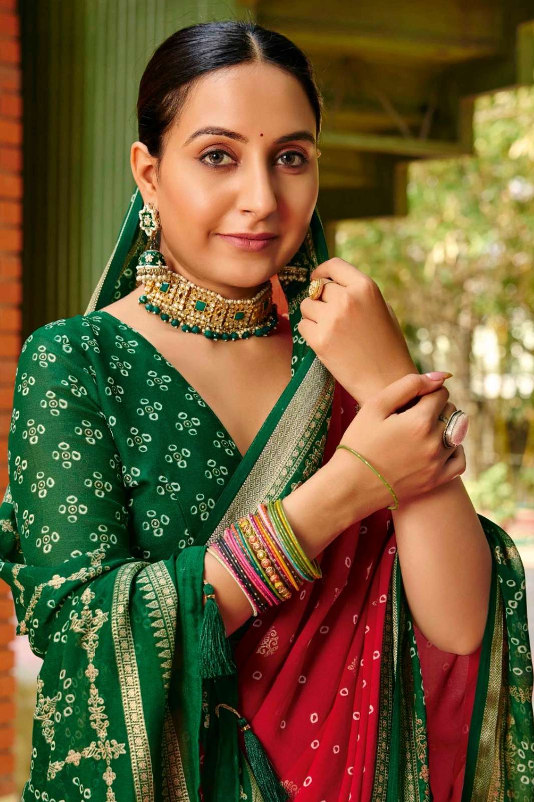 SHRI BALAJI PRESENTS SHUBH SHREE CREATION PACHEDI 2 TRADITIONAL BANDHANI STYLE GEORGETTE SAREE COLLECTION