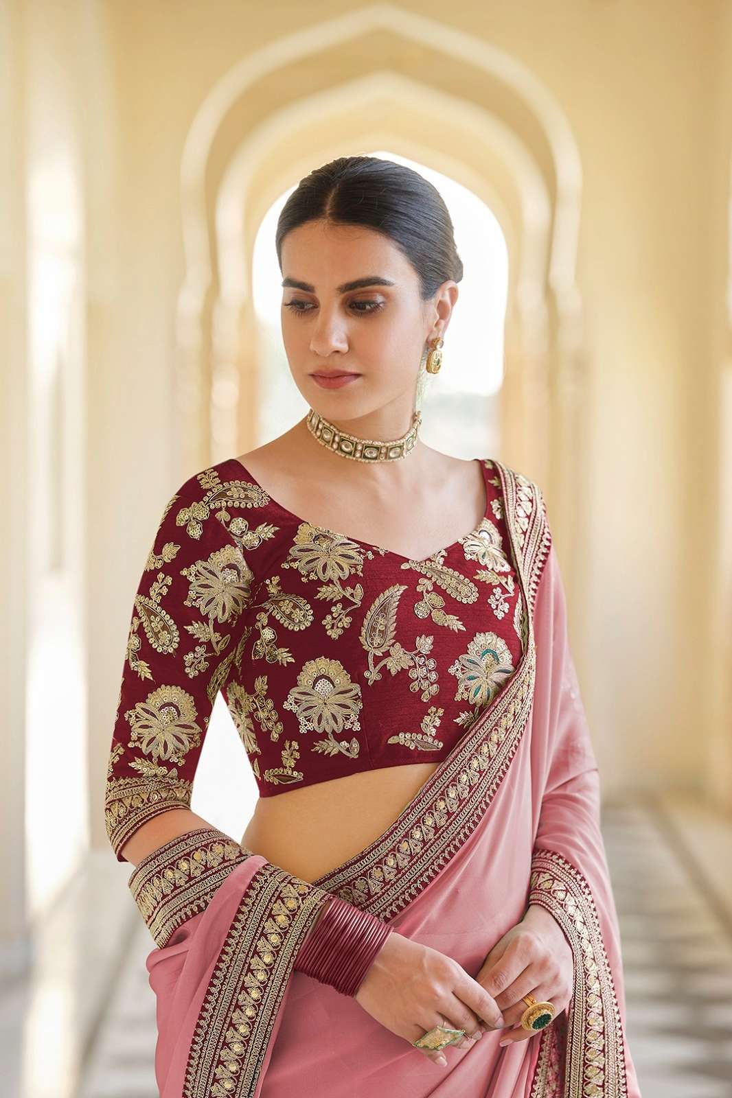 SHRI BALAJI PRESENTS TF 82 CODDING EMBROIDERY WITH SEQUENCE WORK SILK SAREE 