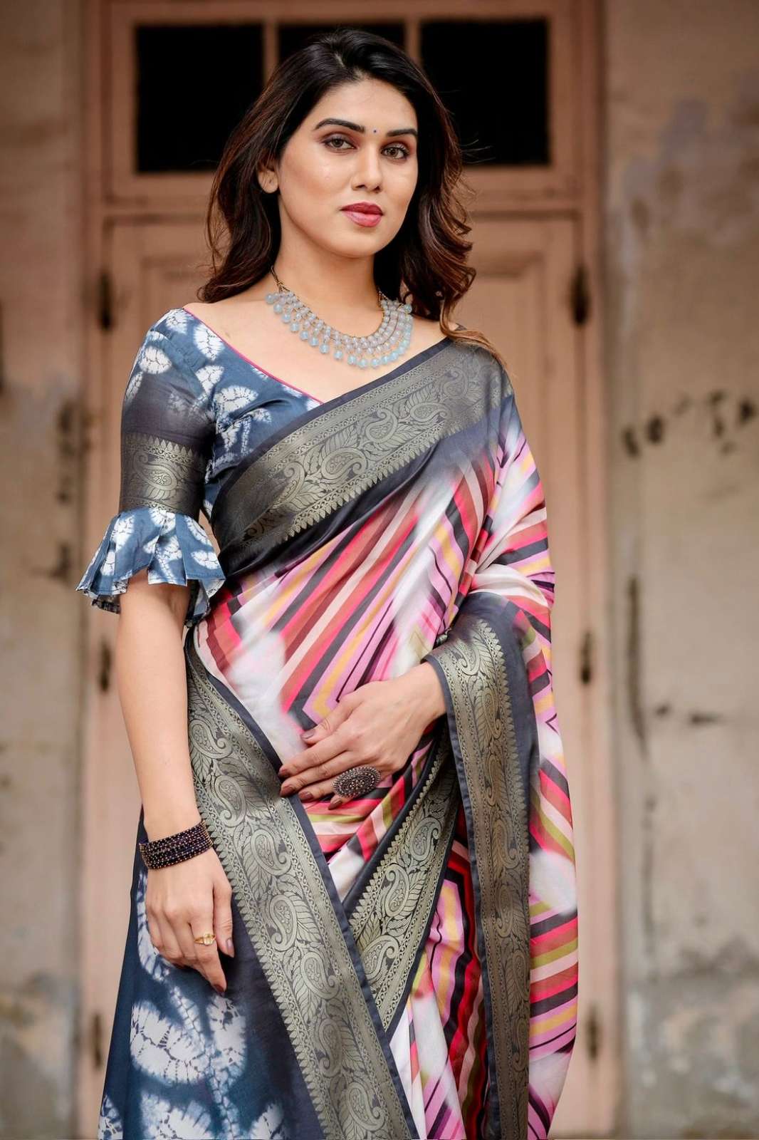 SHRI BALAJI PRESENTS Tussar 1087 SOFT SILK  DIGITAL PRINTED SAREE FOR CASUAL WEAR OR SMALL GATHERINGS 