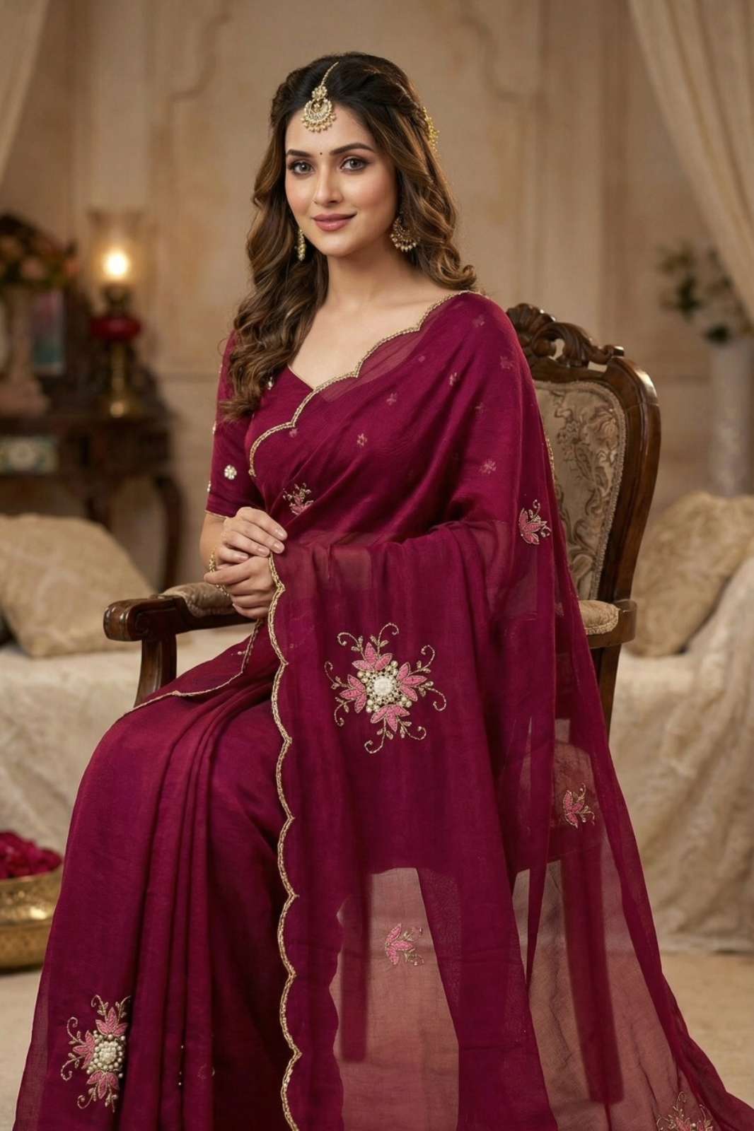 SHRI BALAJI PRESENTS UDITI TWO TONE SILK SAREE WITH ALL OVER BUTTA WORK