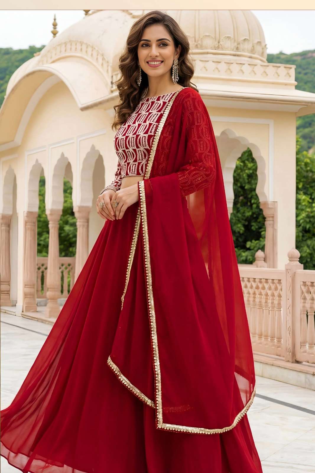 SHRI BALAJI PRESENTS ZEEL VOL 32 BEAUTIFUL SEQUENCE AND ZARI WORK GEORGETTE FABRIC LEHENGA