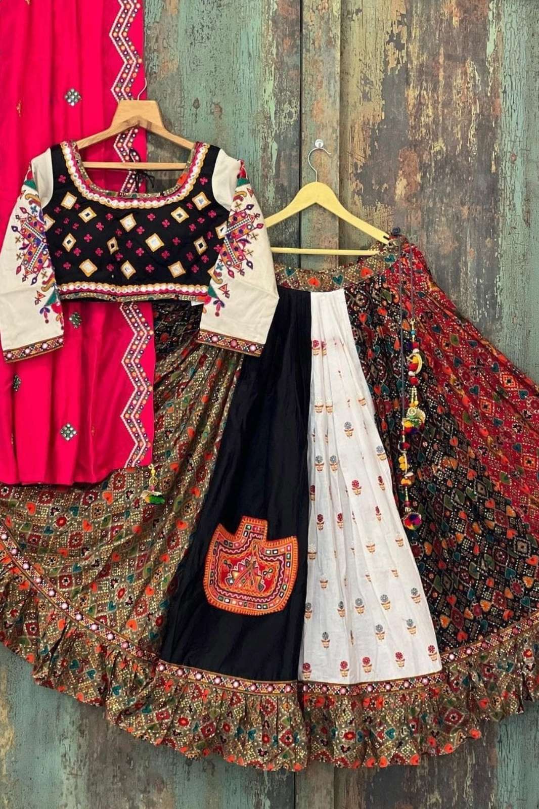 Shri balaji SF 1380 beautiful sequins Embroidered chinon navratri special lehenga 