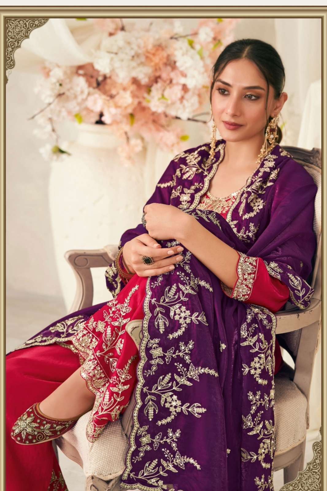 SHRI BALJI LAUNCHES RADHA TRENDZ CHANDANI STUNNING EMBROIDERED FENDI SILK SUIT 