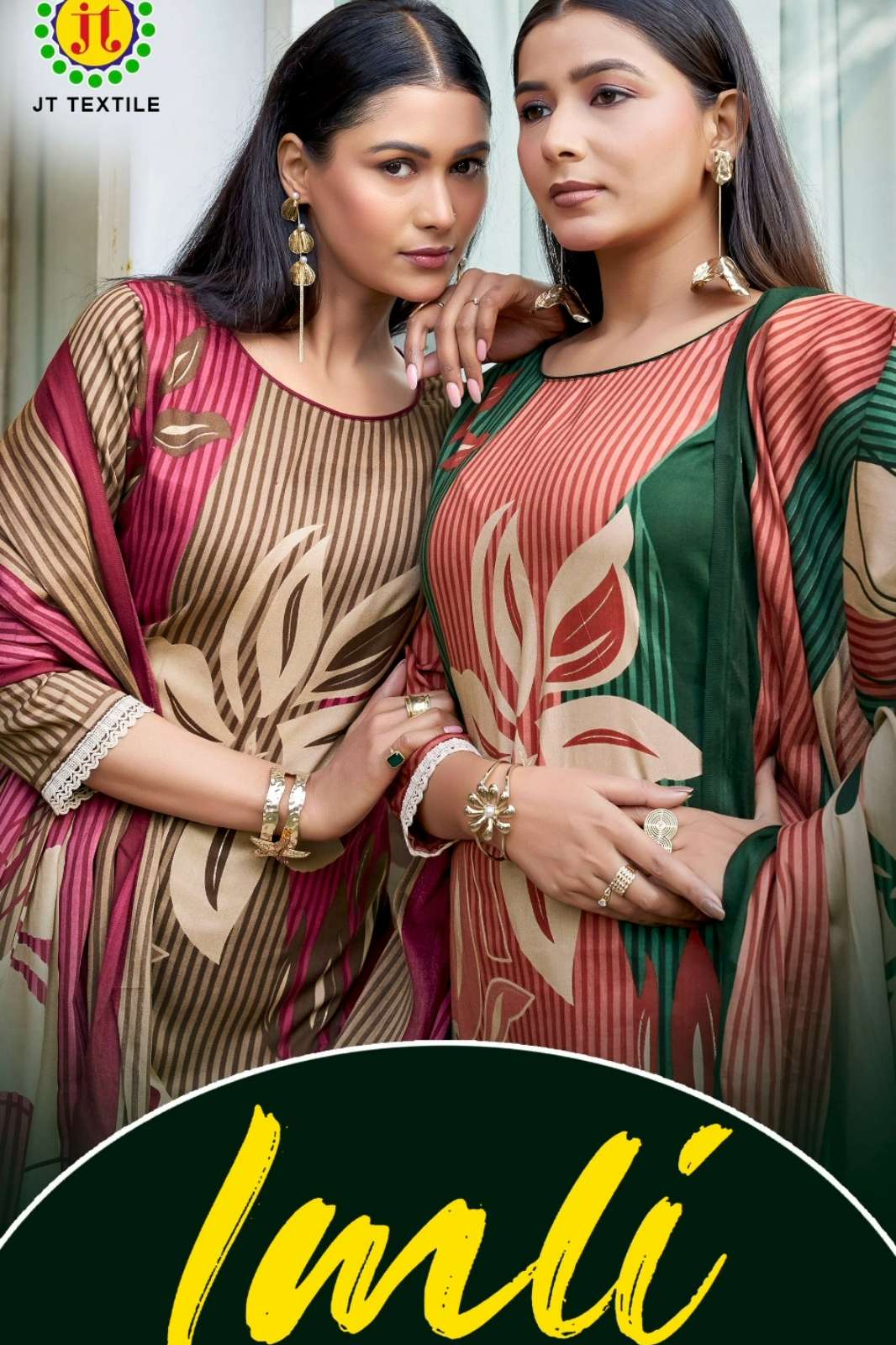 Textilemela JT Textile IMLI 7️ Rayon Fabric Beutiful Foil Printed Suit