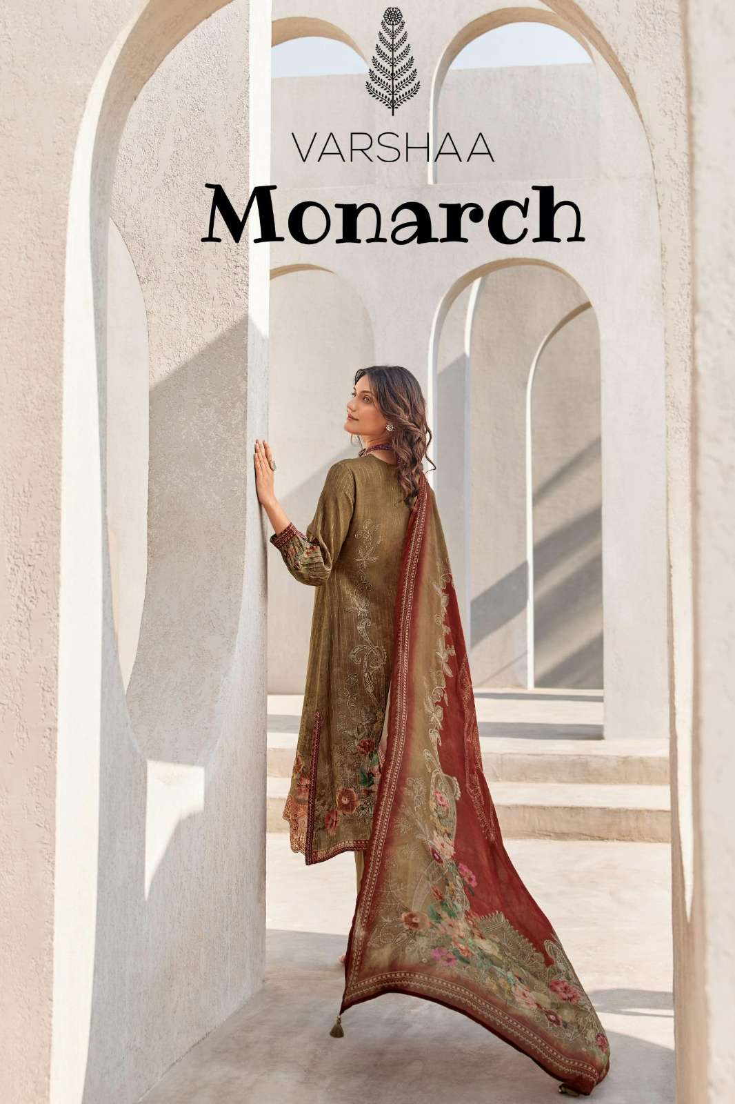 VARSHAA MONARCH VISCOSE MUSLIN EMBROIDERY & DIGITAL PRINTED SUIT 