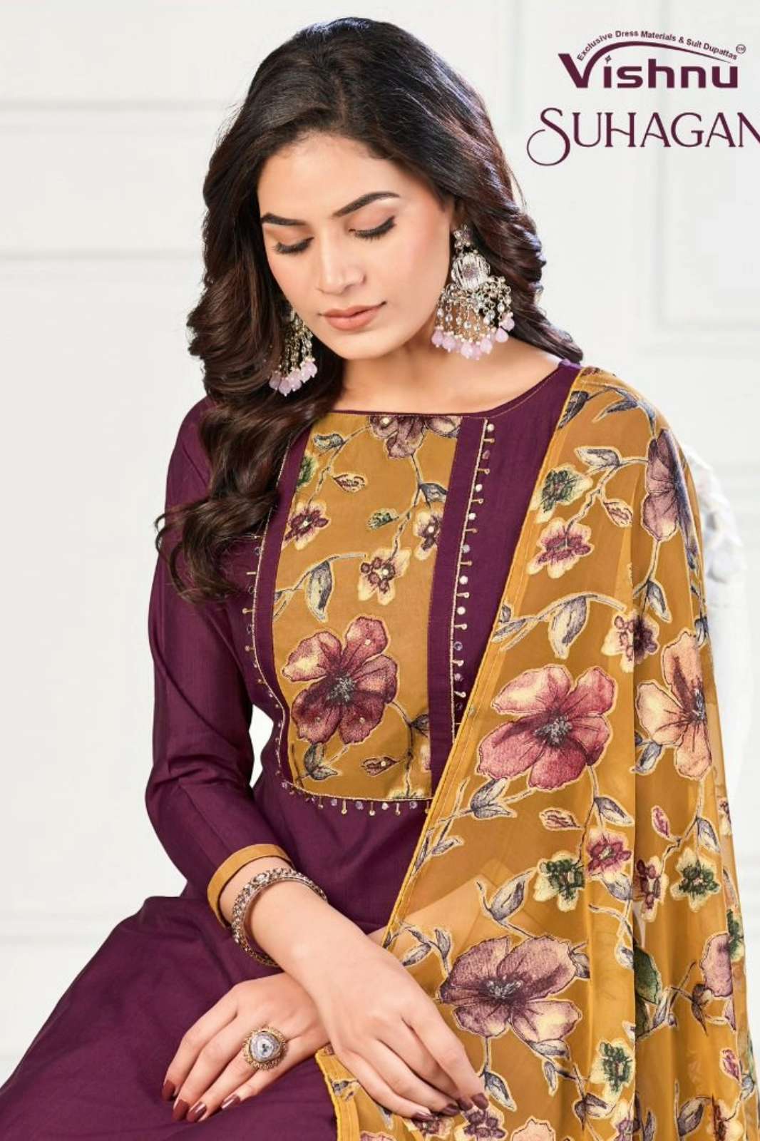 Vishnu SUHAGAN Vetican Silk Mirror & Print Work Suit 