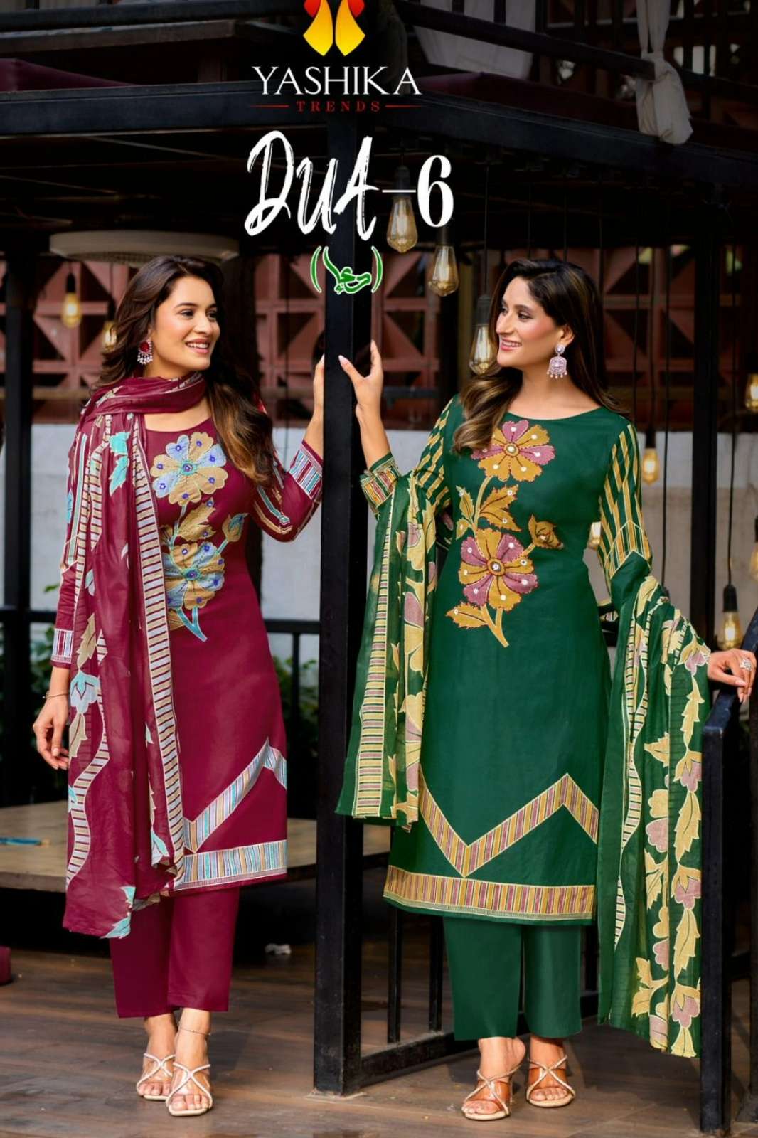 YASHIKA TRENDS DUA 6 COTTON DIGITAL PRINTED HAND WORK SUIT 