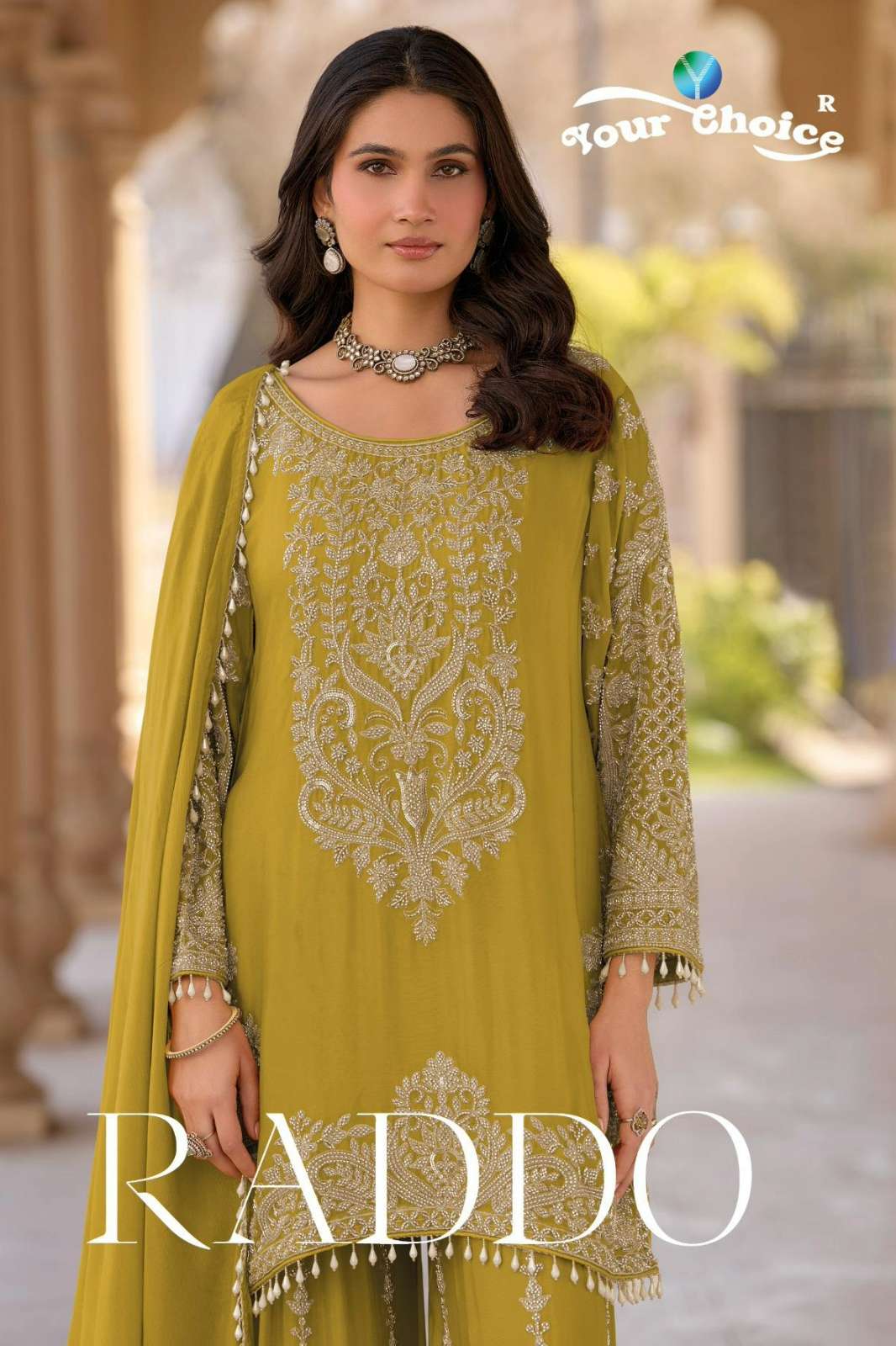 Your choice RADDO Ready to Wear Pure Chinon Embroidered Suit