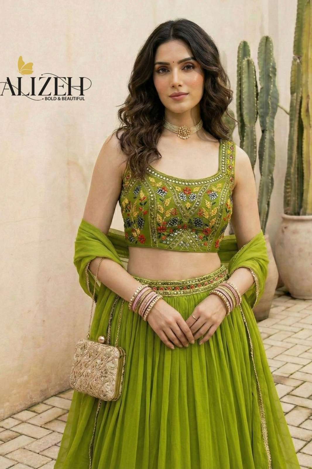 ALIZEH SERIES 9006 TO 9007 Georgette Embroidered Ready To Wear Wedding Lehenga 