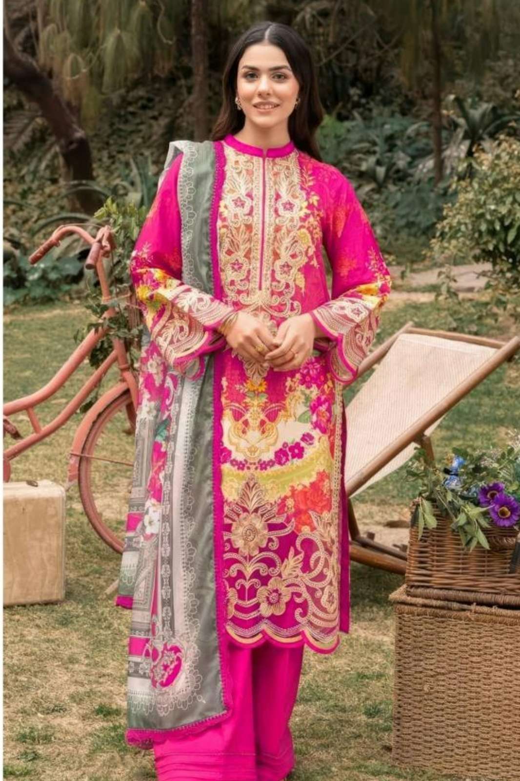 ALZOHAIB Aarifa AZ 1345 PATCH WORK COTTON EMBROIDERED SUIT 