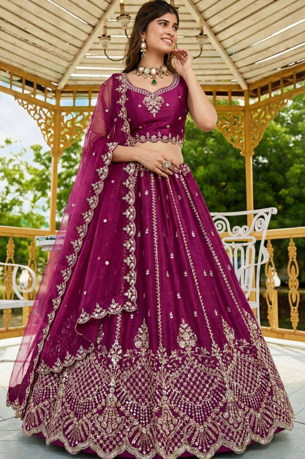 Anjani Arts 2968A TO 2968F Beautiful Satin Embroidered Wedding Wear Lehenga Choli