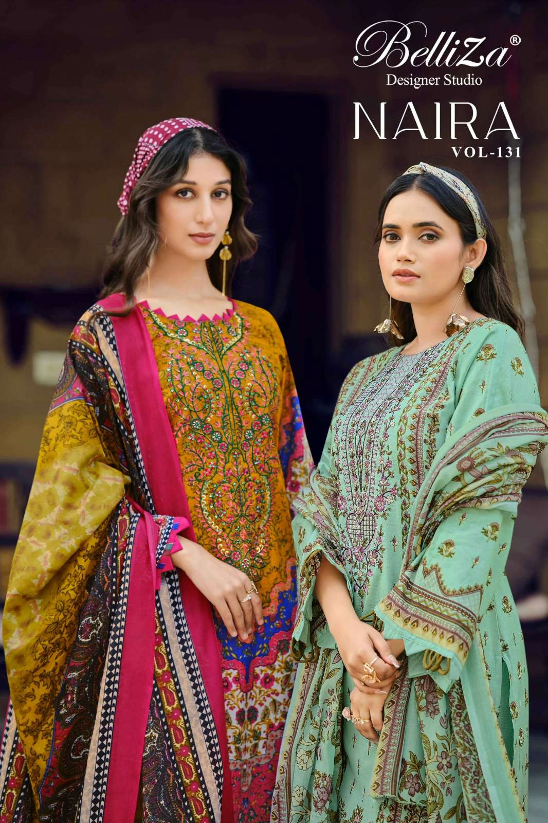 Belliza NAIRA VOL 131 Digital Printed Self Embroidered Pure Cotton Suit