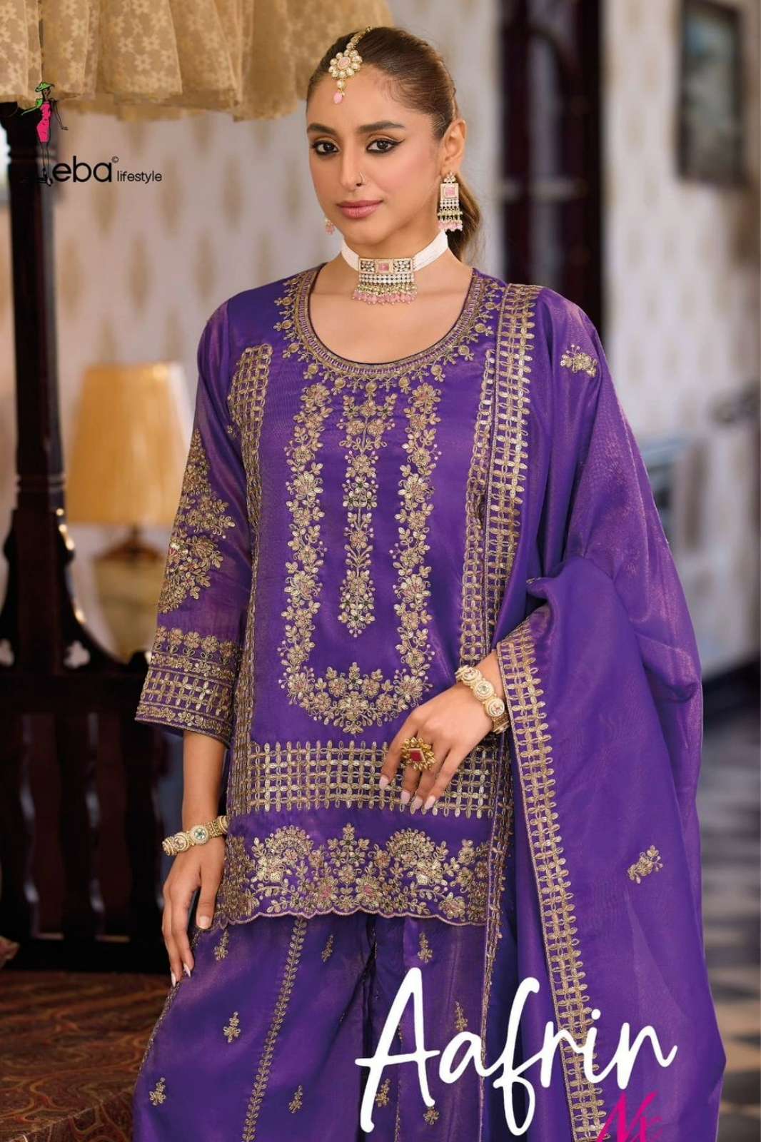 Eba AFRIN NX Ready to Wear Chinon Embroidery work Salwar Suit