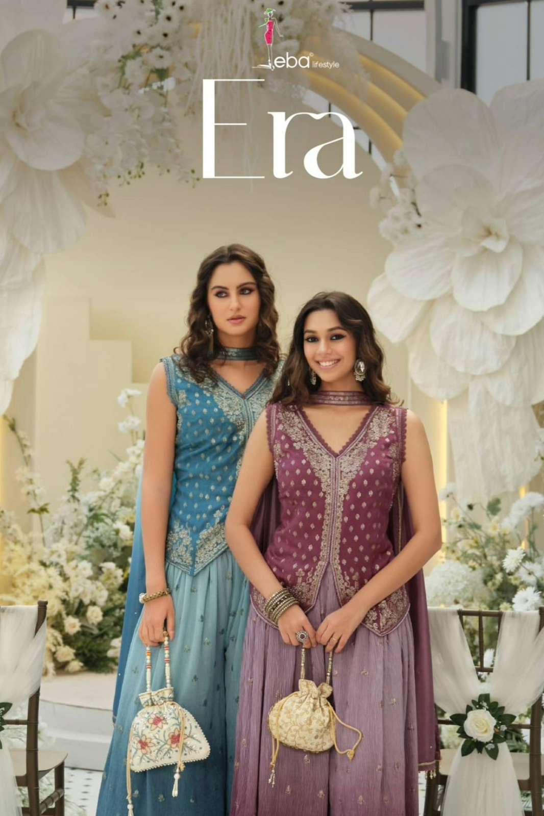 Eba Era Ready to Wear Beautiful Viscose Embroidery work Indo Western 