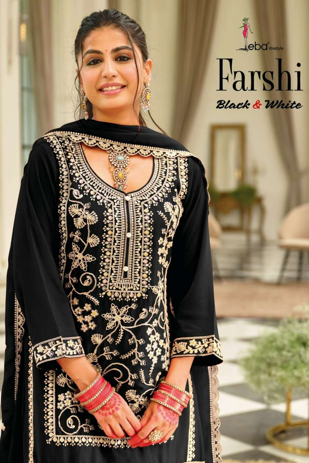 Eba FARSHI Ready to Wear Chinon Embroidery work Salwar Suit