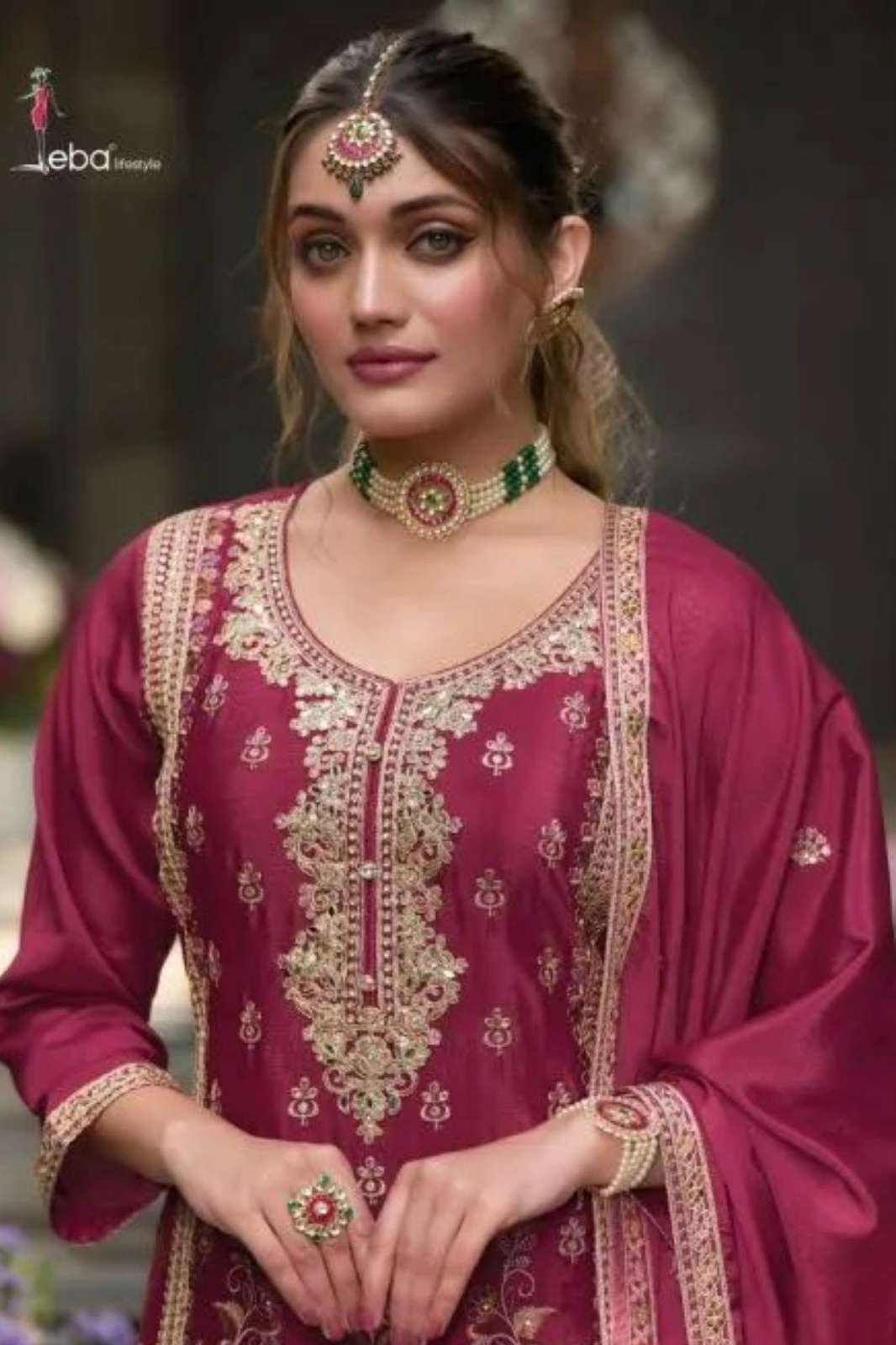 Eba RUBY Ready to Wear Chinon Embroidery work Salwar Suit