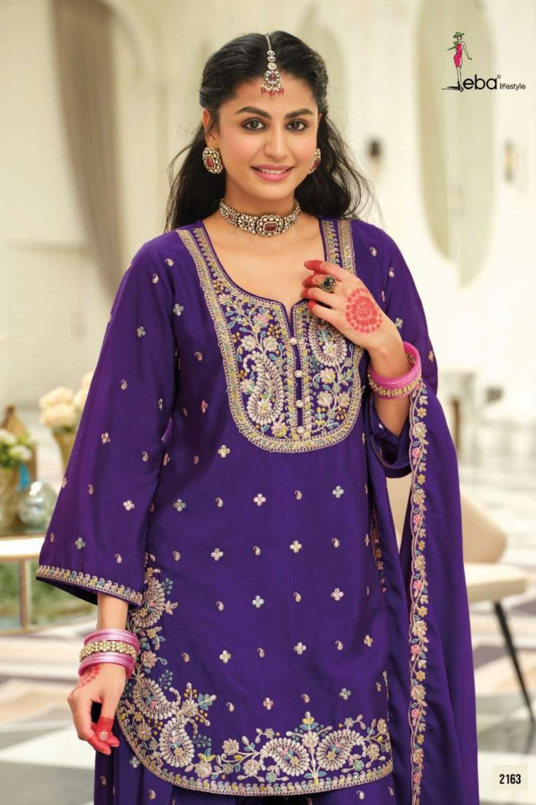 Eba Saaj Ready to Wear Chinon Embroidery work Salwar Suit