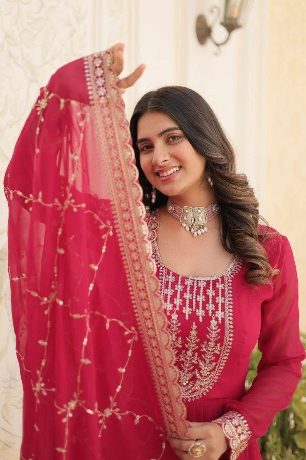 FASHION BAZAAR LW 9179 PREMIUM READYMADE FAUX BLOOMING SEQUENCE EMBROIDERED ANARKALI SUIT COLLECTIONS