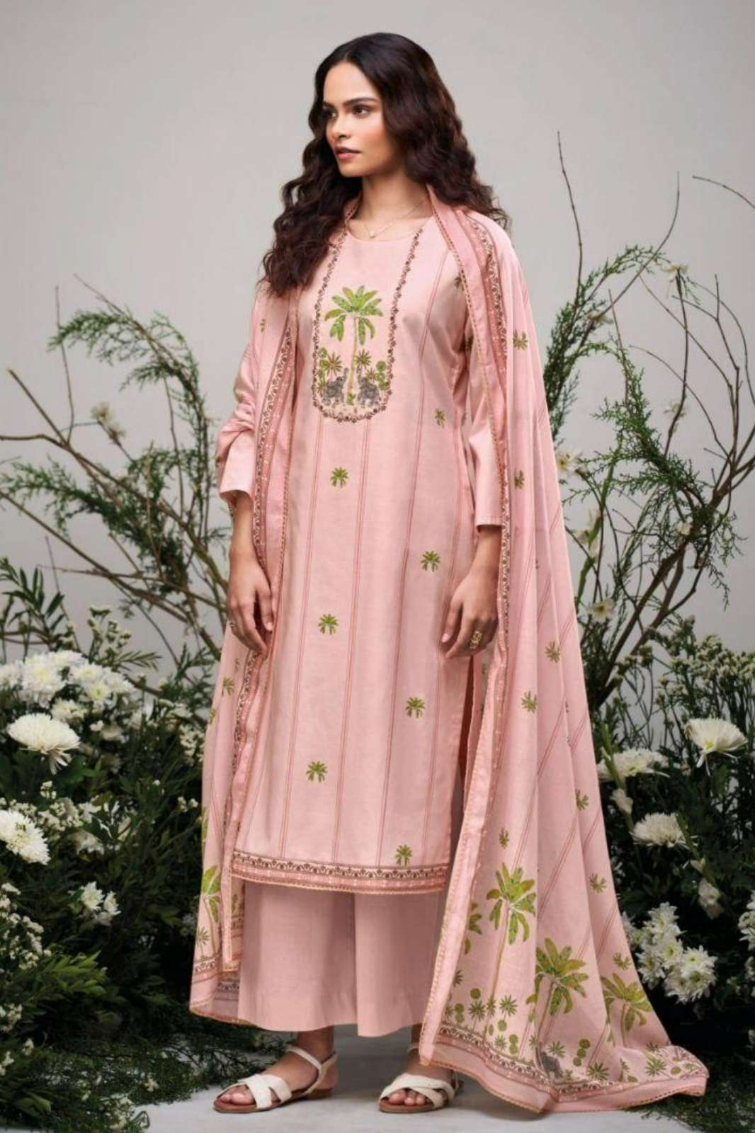 GANGA BREEYA 4433 REMIUM PURE COTTON PRINTED SUIT WITH HAND EMBROIDERY