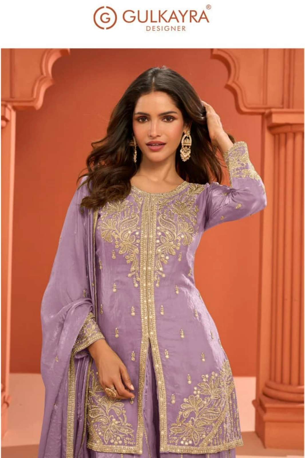 Gulkayra ISHANI  Ready to Wear Hand Embroidery Work Real Fendi Silk Suit