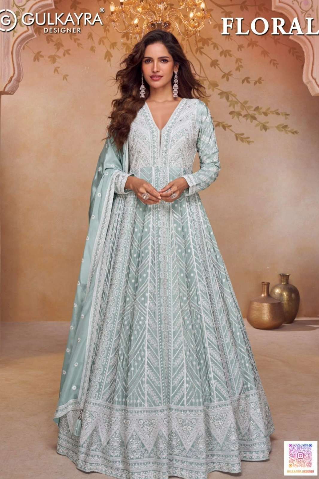 Gulkayra Presents Floral Real Chinon Embroidery Work Muslim suit 