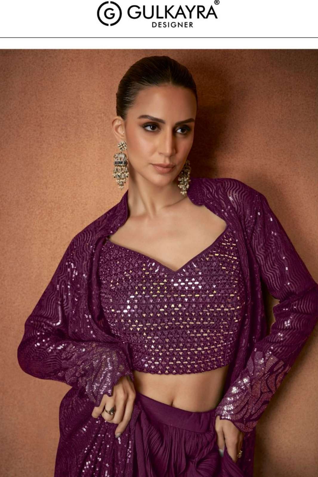 Gulkayra VIVAH  Ready to wear Real Georgette F&B Embroidered Indo Western Dress