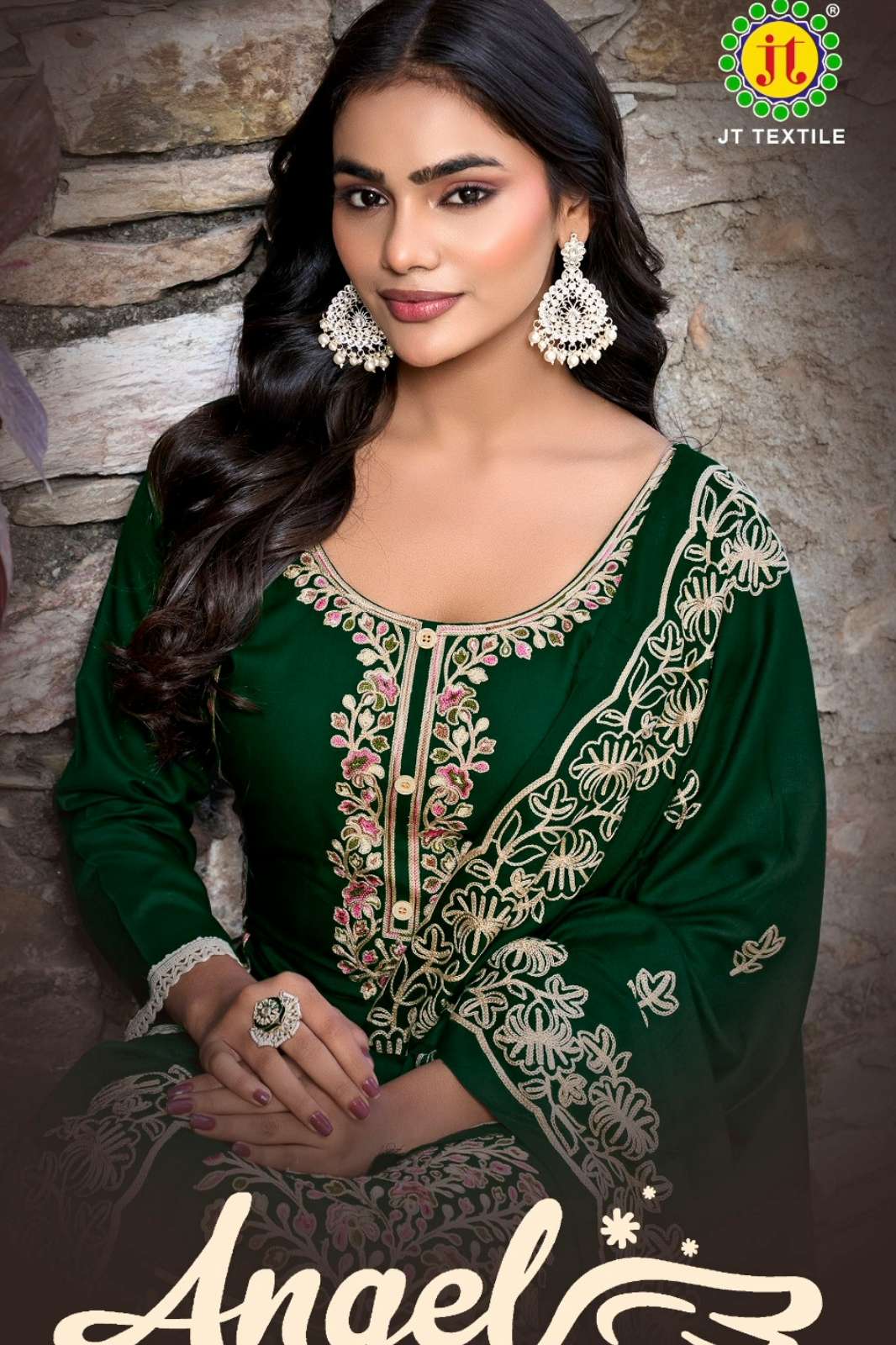 JT Textile ANGEL 14 Rayon Fabric Embroidered Suit