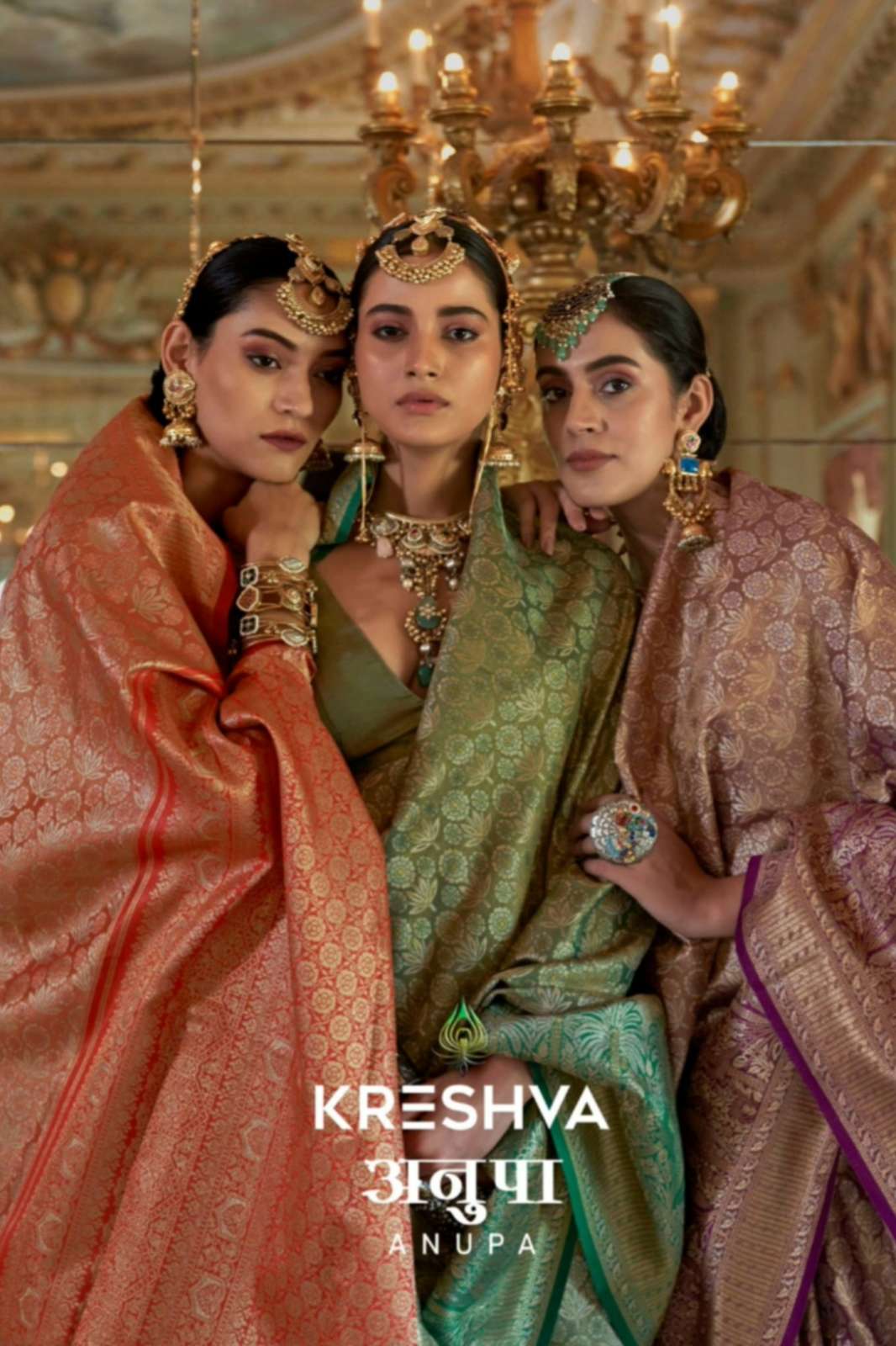 Kreshva  ANUPA 4435 To 4440 Pure P.V.Tissue Silk Weaving Saree collection
