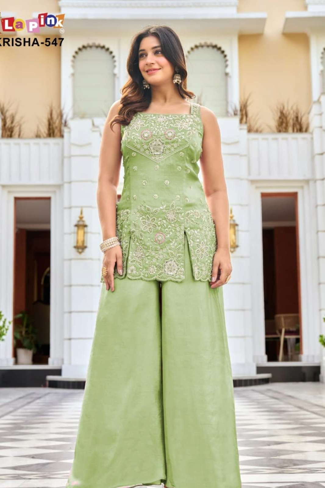 Lapink 20211 Shimmer Fabric Ready to Wear Indo Western Dress with Beads work 