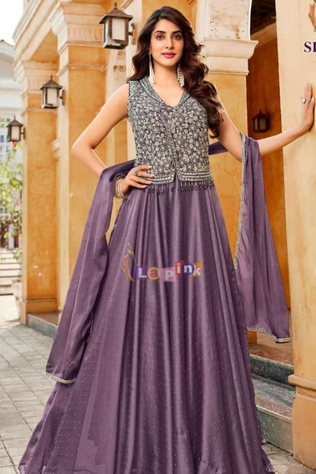 Lapink 20212 Ready to Wear Fendi Fabric Wedding Lehenga With Embroidered Mirror  & Stones work