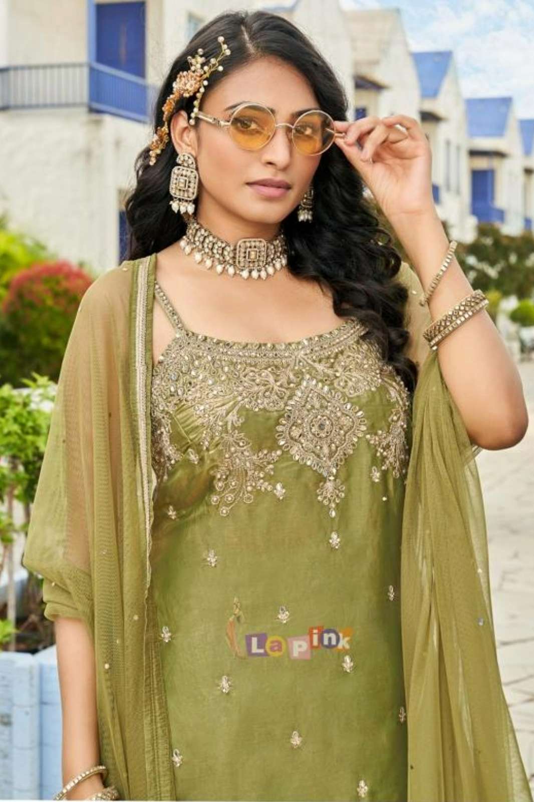 Lapink 20608 Moti work on Fendi fabric Ready to Wear Wedding wear lehenga