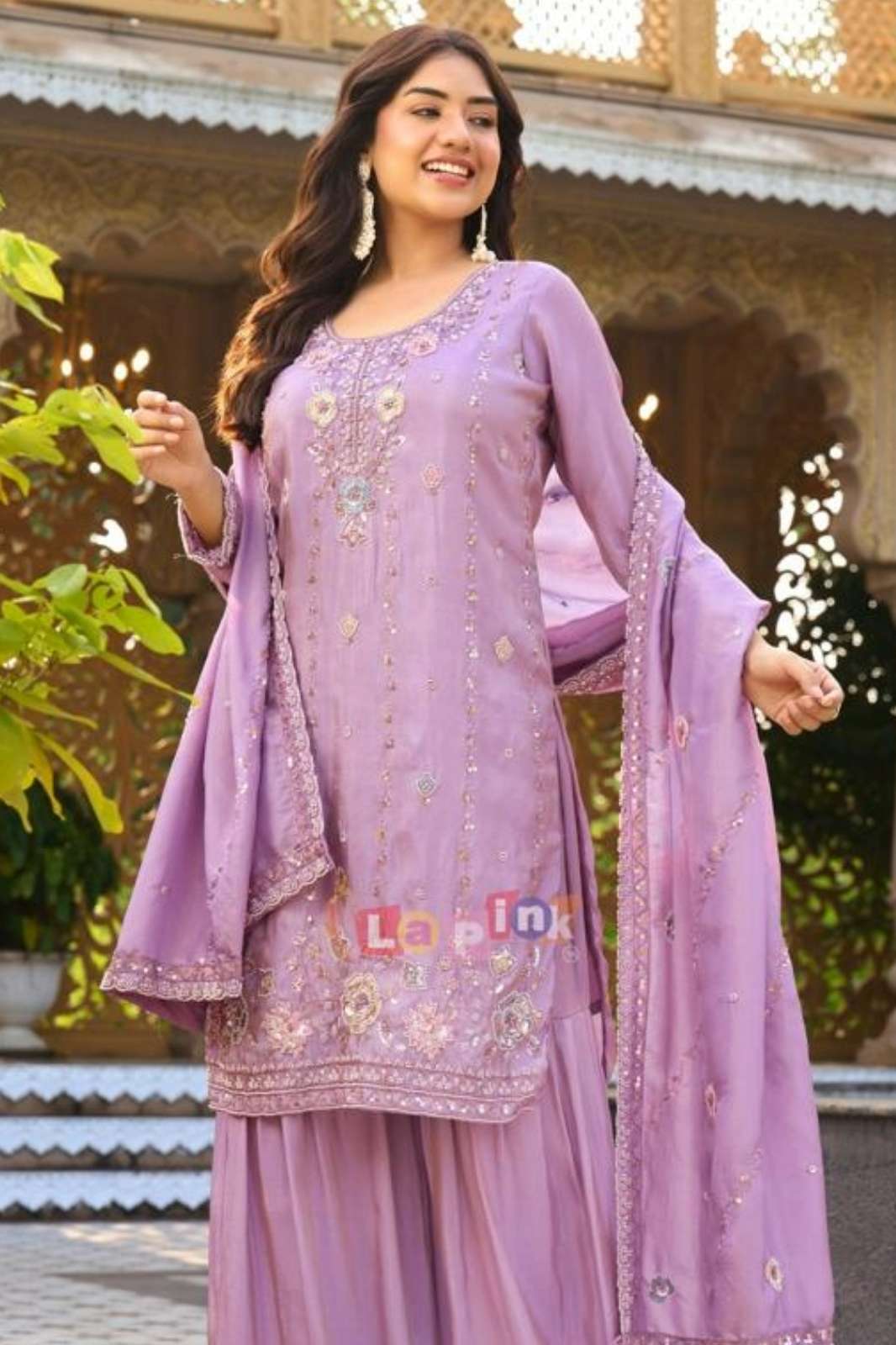 Lapink 20616 Ready to Wear Shimmer fabric beads work Sharara suit 