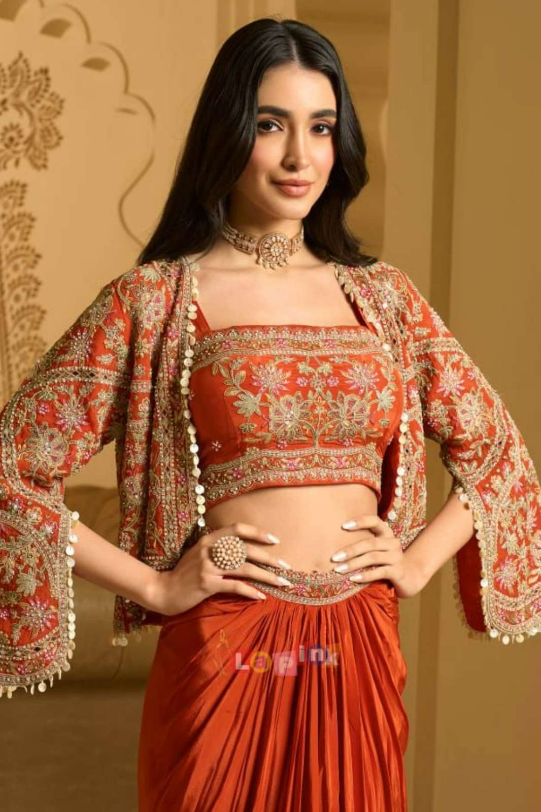 Lapink 20644 Ready to Wear Premium embroidered Mirror and Moti Work Designer three piece set 