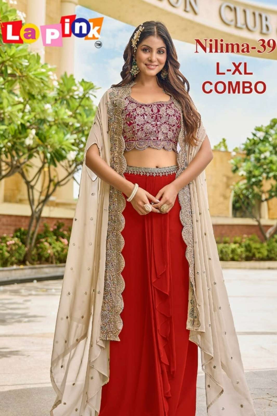 Lapink 20648 Ready to Wear Stone work and Embroidered viscose fabric Lehenga