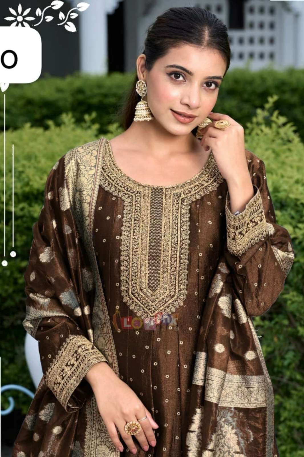 Lapink 20651 Stone Work Embroidered Silk fabric Anarkali Suit 