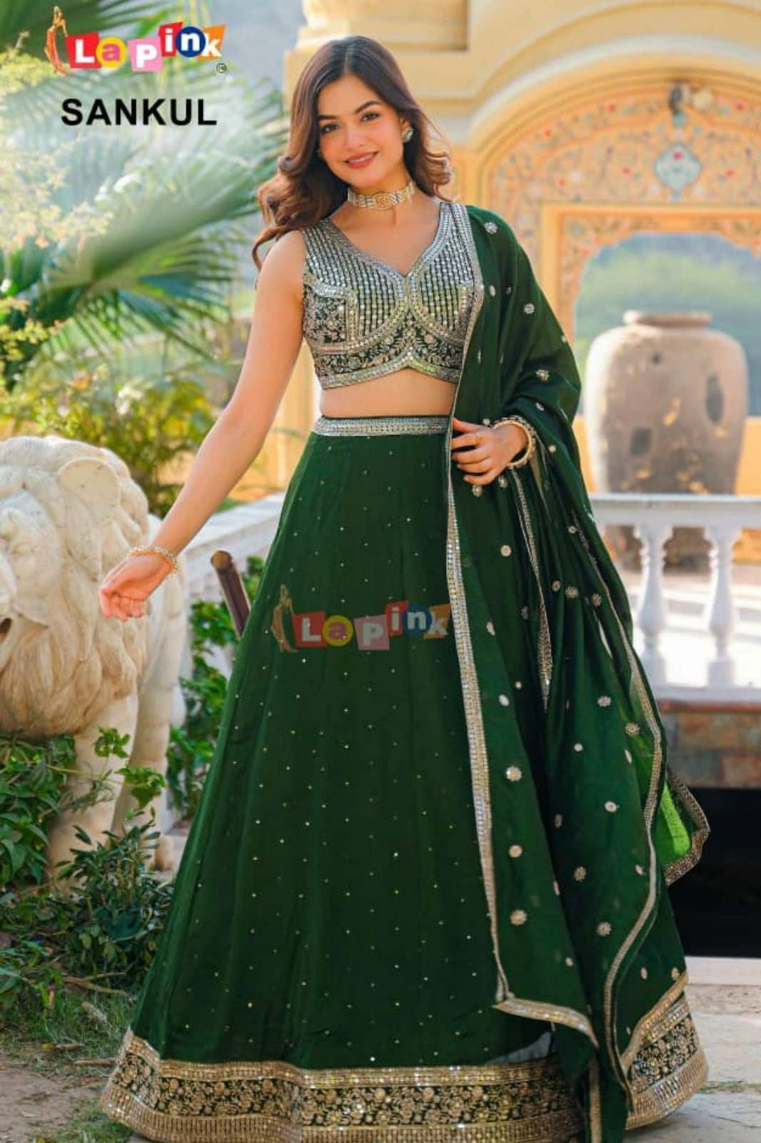 Lapink 20658 Ready to Wear heavy Sequence embroidered viscose fabric Lehenga 