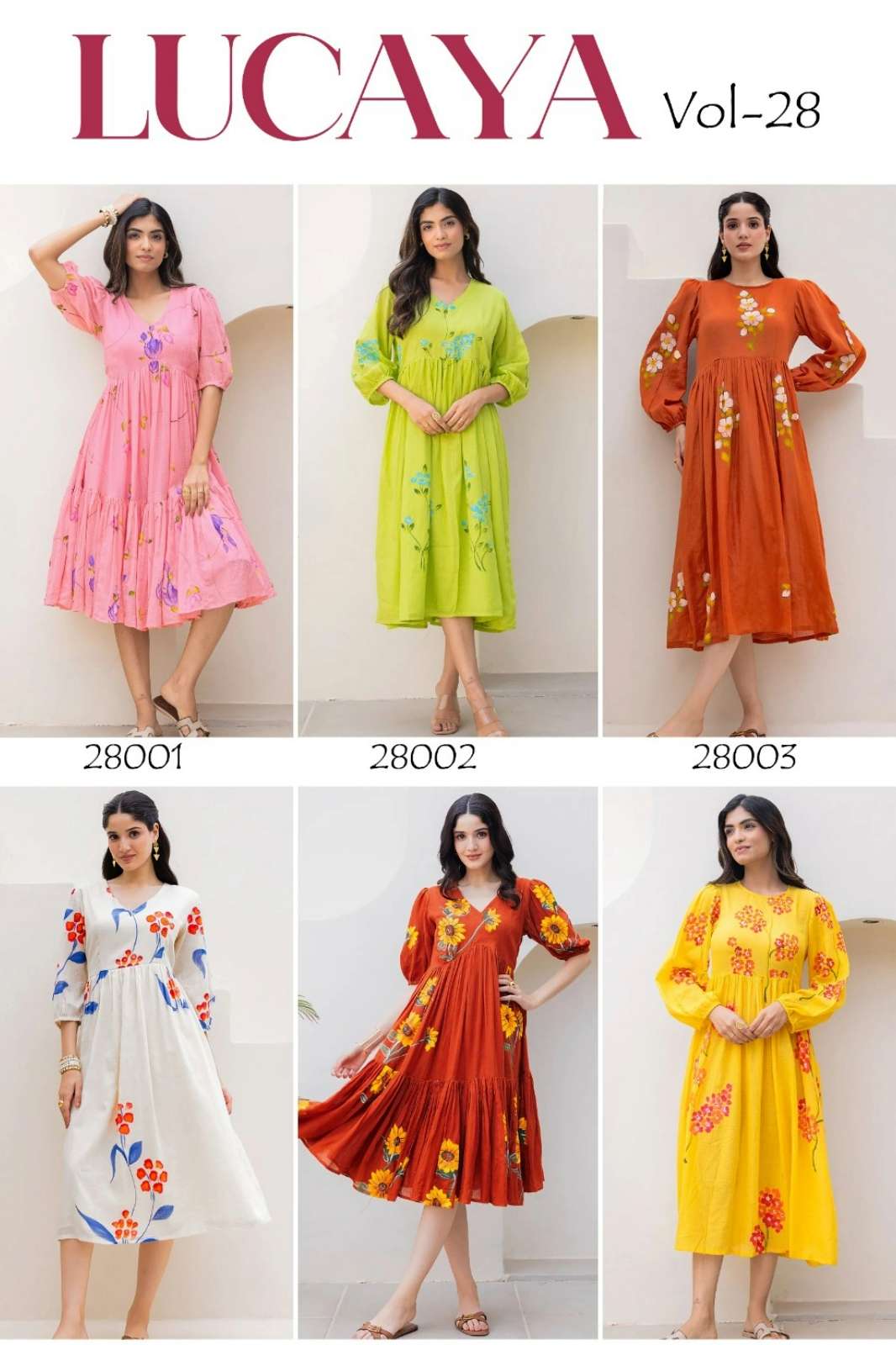 LUCAYA VOL 28 beautiful printed lining short dress collection for all seasons