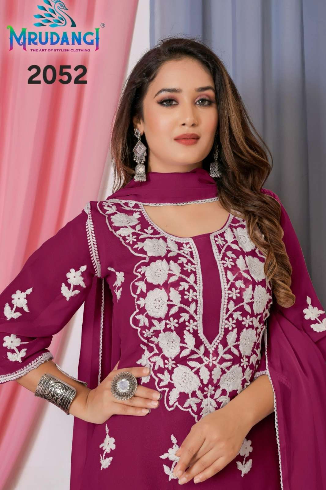 MRUDANGI NOOR VOL 02 Beautiful Georgette Suit With Cotton Thread Embroidery Work