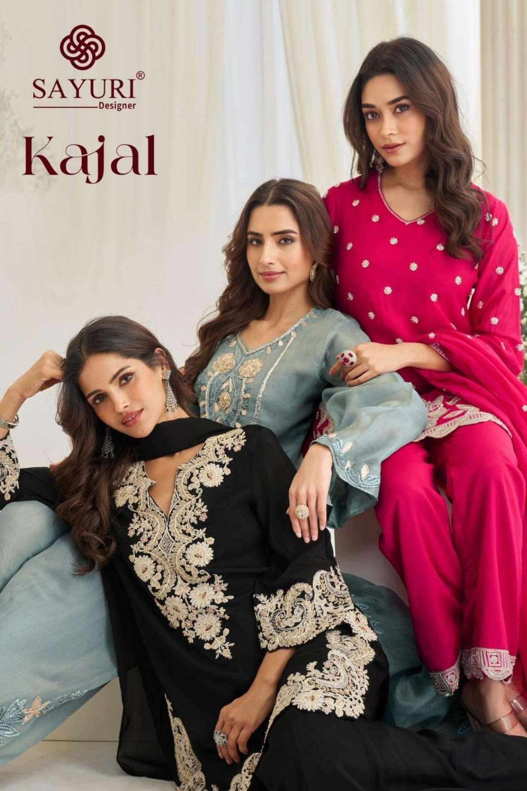 SAYURI KAJAL 10236 SERIES READY TO WEAR PREMIUM REAL CHINON SILK PAKISTANI STYLE SUIT