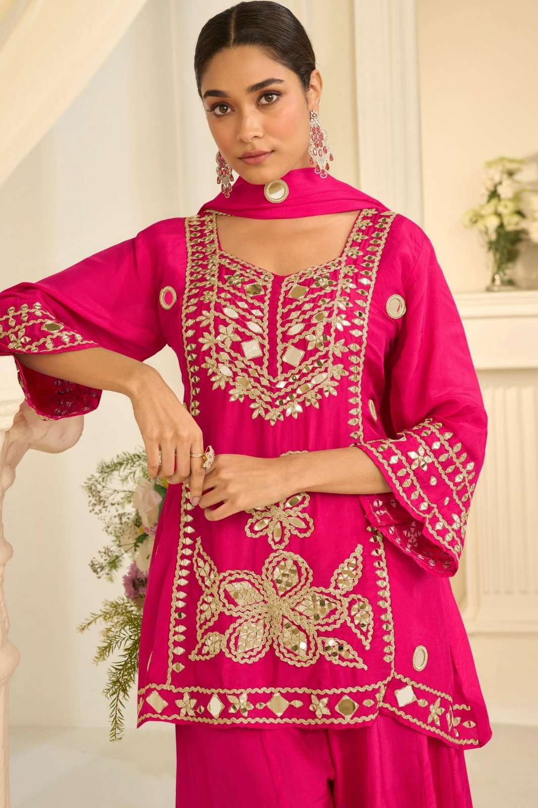 SAYURI MIRROR COLLECTION 10311 & A,B Colour SHIMMAR SILK SHARARA SUIT