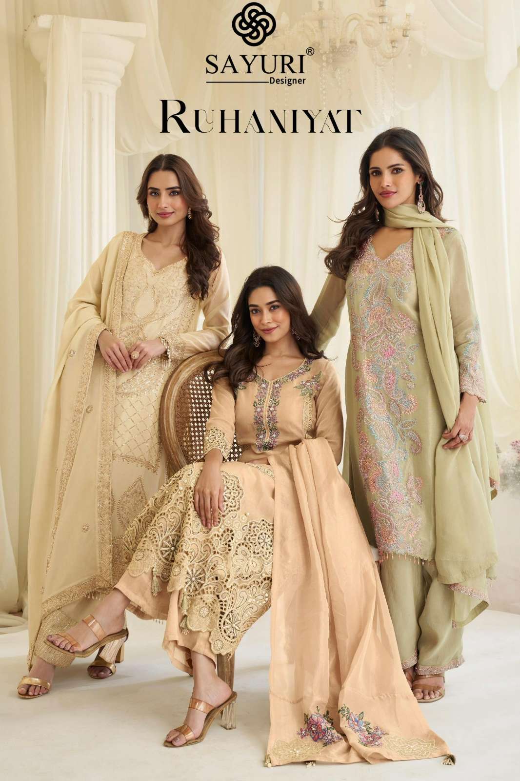 SAYURI RUHANIYAT READY TO WEAR PREMIUM REAL SIMAR SILK EMBROIDERED SUIT