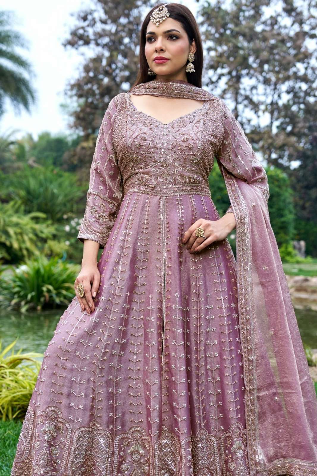 SERINE S 1218 CRUSH SILK PAKISTANI SUIT WITH EMBROIDERY & HANDWORK